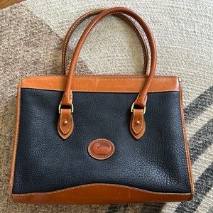 Dooney & Bourke Black and Tan Leather Shoulder Bag